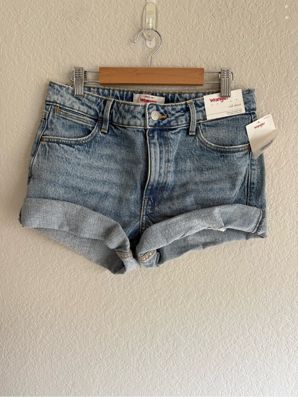 Wrangler Light Blue Roll Shorts